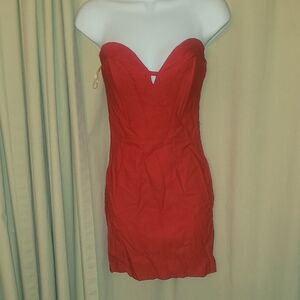 Poetry Strapless Red Sweetheart Mini Dress